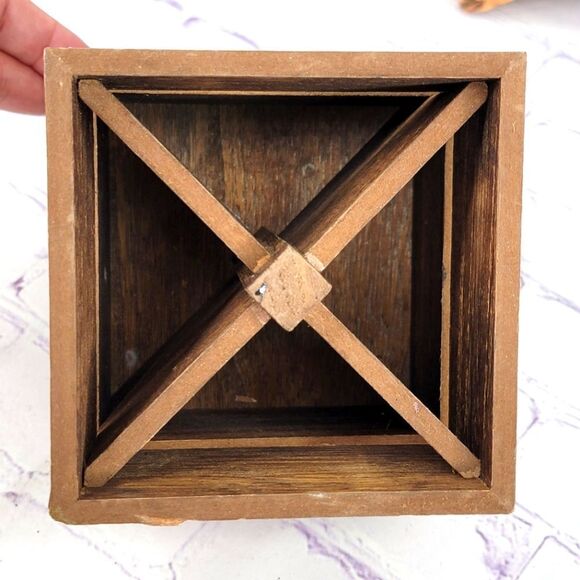 Rae Dunn PENS PENCILS Cup Spinning Wooden Holder - Picture 4 of 7